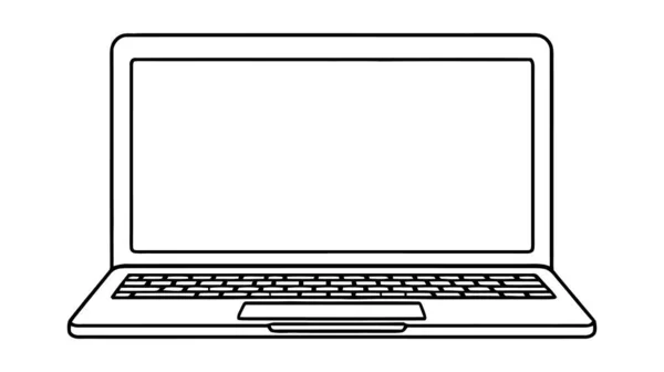Піктограма Вектора Ноутбука Логотип Макет Ізольовано Білому Тлі — стоковий вектор