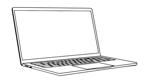 Ikon Vektor Laptop Logo Mockup Terisolasi Pada Latar Belakang Putih - Stok Vektor