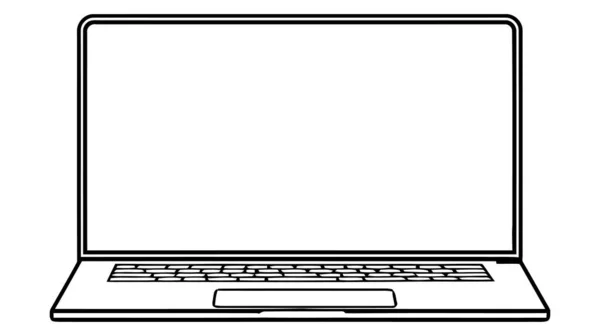 Icona Vettoriale Del Computer Portatile Logo Mockup Isolato Sfondo Bianco — Vettoriale Stock