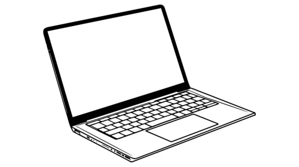 Laptop Vector Icoon Logo Model Geïsoleerd Witte Achtergrond — Stockvector