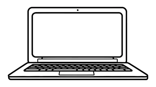 Ícone Vetor Portátil Logotipo Mockup Isolado Fundo Branco — Vetor de Stock