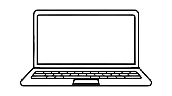 Icône Vectorielle Ordinateur Portable Logo Maquette Isolée Sur Fond Blanc — Image vectorielle