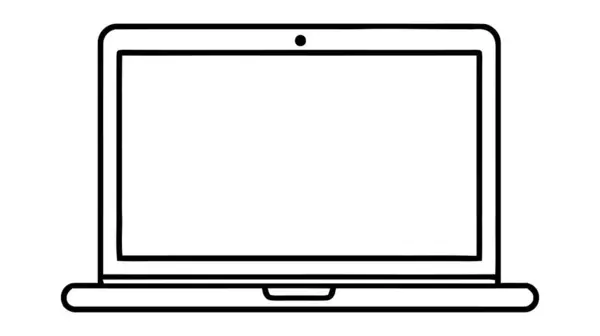 Ikona Wektora Laptopa Logo Makieta Izolowana Białym Tle — Wektor stockowy