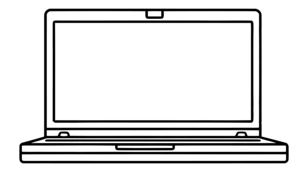 Icona Vettoriale Del Computer Portatile Logo Mockup Isolato Sfondo Bianco — Vettoriale Stock