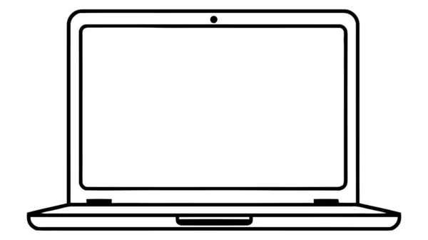 Ícone Vetor Portátil Logotipo Mockup Isolado Fundo Branco — Vetor de Stock