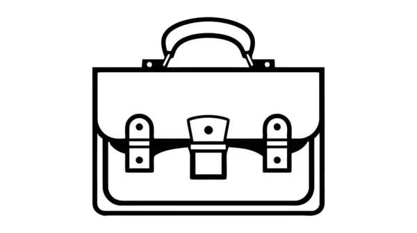 Briefcase Black White Icon Vector Illustration White Background — Stock Vector