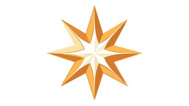 Yıldız simgesi, logo. Vektör illüstrasyonu beyaz arkaplanda izole edildi.