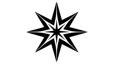 Yıldız simgesi, logo. Vektör illüstrasyonu beyaz arkaplanda izole edildi.