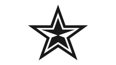 Yıldız simgesi, logo. Vektör illüstrasyonu beyaz arkaplanda izole edildi.