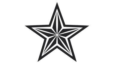 Yıldız simgesi, logo. Vektör illüstrasyonu beyaz arkaplanda izole edildi.