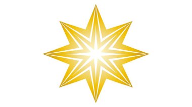 Yıldız simgesi, logo. Vektör illüstrasyonu beyaz arkaplanda izole edildi.