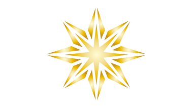 Yıldız simgesi, logo. Vektör illüstrasyonu beyaz arkaplanda izole edildi.