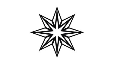 Yıldız simgesi, logo. Vektör illüstrasyonu beyaz arkaplanda izole edildi.