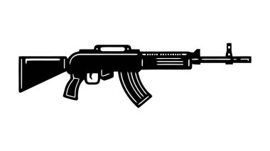 Saldırı tüfeği, beyaz arka planda izole edilmiş, saldırı tüfeği silahı. oyun vektör çizimi beyaz arkaplanda izole edildi.