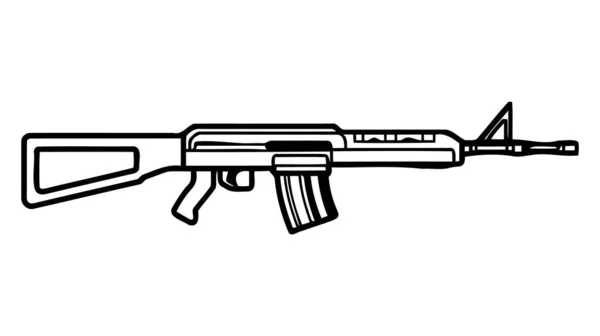 Vetor Fuzil Assalto Isolado Fundo Branco Arma Fuzil Assalto Ilustração —  Vetores de Stock