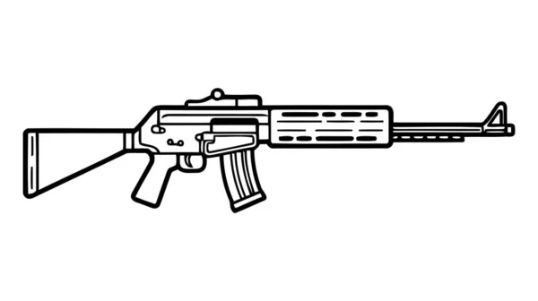 Attackgevär Vektor Isolerad Vit Bakgrund Assault Gevärsvapen Spel Vektor Illustration — Stock vektor