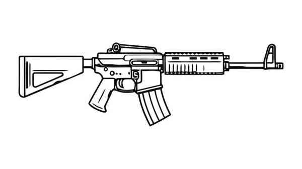 白い背景に孤立アサルトライフルベクトル アサルトライフルの武器 ゲームベクトル図は白い背景に隔離され — ストックベクタ