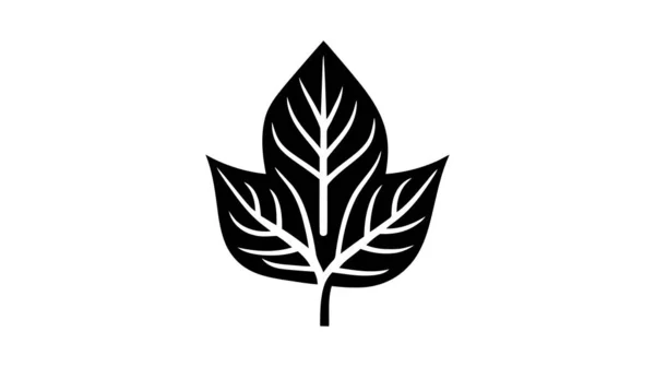 Eco Ikon Svart Löv Vektor Illustration Isolerad Vit Bakgrund — Stock vektor