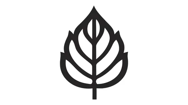 Eco Ikon Svart Löv Vektor Illustration Isolerad Vit Bakgrund — Stock vektor