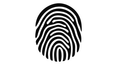Parmak izi, parmak izi kilidi, ecure Security logo vektör simgesi, beyaz arkaplanda izole edilmiş resimler.