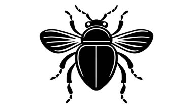 Beyaz bir arka plan üzerinde izole edilmiş bir böceğin vektör siyah silueti.