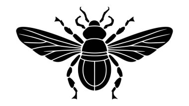 Beyaz bir arka plan üzerinde izole edilmiş bir böceğin vektör siyah silueti.