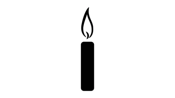 Candle Ikon Vektor Logotyp Isolerad Vit Bakgrund — Stock vektor