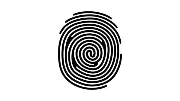 Impresión Dedo Bloqueo Huellas Dactilares Icono Vector Logotipo Seguridad Ecure — Archivo Imágenes Vectoriales