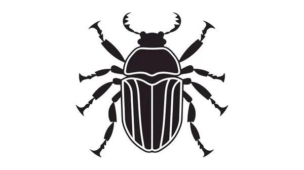 stock vector Vector black silhouette of a beetle isolated on a white background.