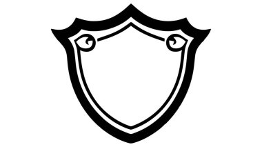 Kalkan Simgesi gri arkaplanda izole edilmiş, modaya uygun düz bir şekilde. Vektör illüstrasyonu, EPS10.