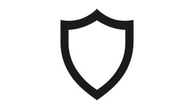 Kalkan Simgesi gri arkaplanda izole edilmiş, modaya uygun düz bir şekilde. Vektör illüstrasyonu, EPS10.