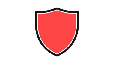 Kalkan Simgesi gri arkaplanda izole edilmiş, modaya uygun düz bir şekilde. Vektör illüstrasyonu, EPS10.