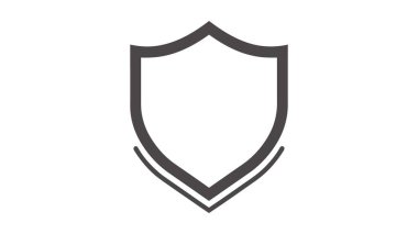 Kalkan Simgesi gri arkaplanda izole edilmiş, modaya uygun düz bir şekilde. Vektör illüstrasyonu, EPS10.