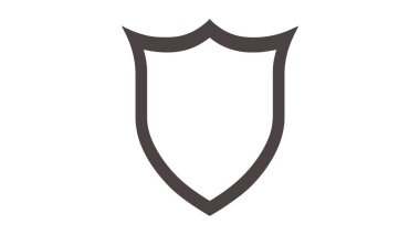 Kalkan Simgesi gri arkaplanda izole edilmiş, modaya uygun düz bir şekilde. Vektör illüstrasyonu, EPS10.