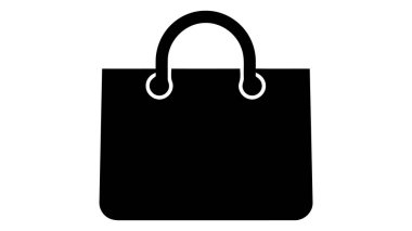 Torba ikonu düz stil. Beyaz izole edilmiş arka planda el çantası işaret vektör çizimi. Paket iş konsepti.