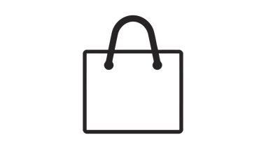Torba ikonu düz stil. Beyaz izole edilmiş arka planda el çantası işaret vektör çizimi. Paket iş konsepti.