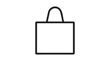 Torba ikonu düz stil. Beyaz izole edilmiş arka planda el çantası işaret vektör çizimi. Paket iş konsepti.