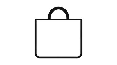 Torba ikonu düz stil. Beyaz izole edilmiş arka planda el çantası işaret vektör çizimi. Paket iş konsepti.
