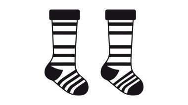 Çorap taslak ikonu, vektör logosu. Resimler beyaz arkaplanda izole edildi.