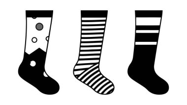 Çorap taslak ikonu, vektör logosu. Resimler beyaz arkaplanda izole edildi.