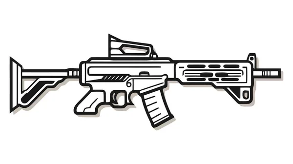 Vetor Fuzil Assalto Isolado Fundo Branco Arma Fuzil Assalto Ilustração — Vetor de Stock