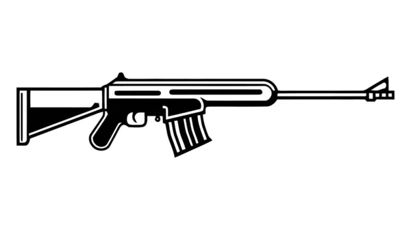 Saldırı Tüfeği Beyaz Arka Planda Izole Edilmiş Saldırı Tüfeği Silahı — Stok Vektör