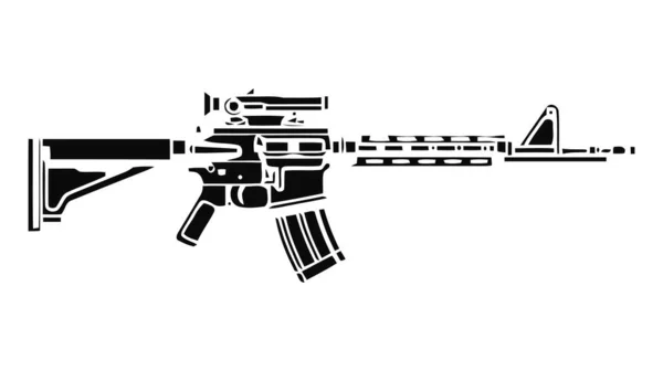 Assault Rifle Vector Isolated White Background Assault Rifle Weapon Game — Stock Vector