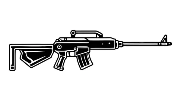 白い背景に孤立アサルトライフルベクトル アサルトライフルの武器 ゲームベクトル図は白い背景に隔離され — ストックベクタ