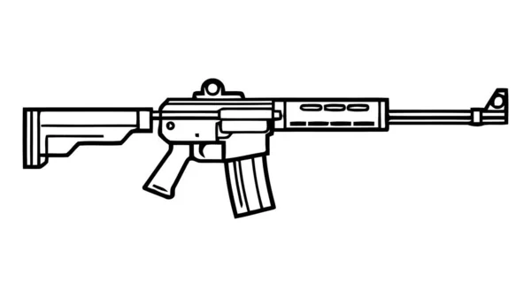 Vector Rifle Asalto Aislado Sobre Fondo Blanco Arma Rifle Asalto — Archivo Imágenes Vectoriales