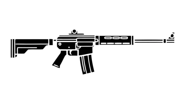 Assault Rifle Vector Isolated White Background Assault Rifle Weapon Game — Stock Vector
