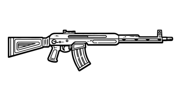 Vector Rifle Asalto Aislado Sobre Fondo Blanco Arma Rifle Asalto — Archivo Imágenes Vectoriales