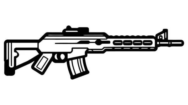 Вектор Штурмової Гвинтівки Ізольовано Білому Тлі Зброя Штурмової Гвинтівки Гра — стоковий вектор