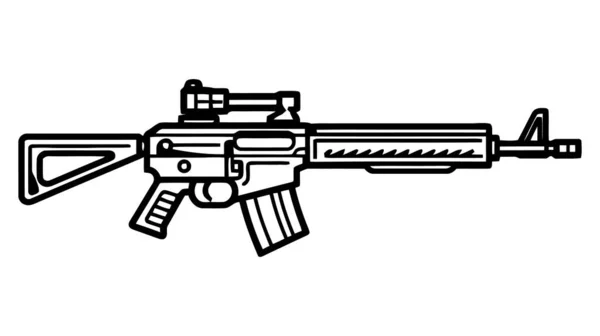 Vetor Fuzil Assalto Isolado Fundo Branco Arma Fuzil Assalto Ilustração —  Vetores de Stock