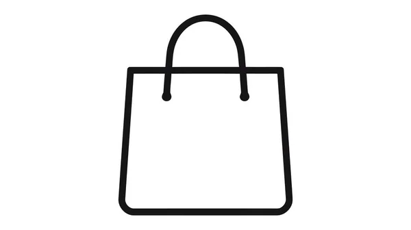 Shoping Bag Icon Flat Style Handbag Sign Vector Illustration White — Stock Vector